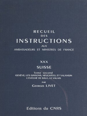 cover image of Recueil des instructions données aux ambassadeurs et ministres de France (30.2)